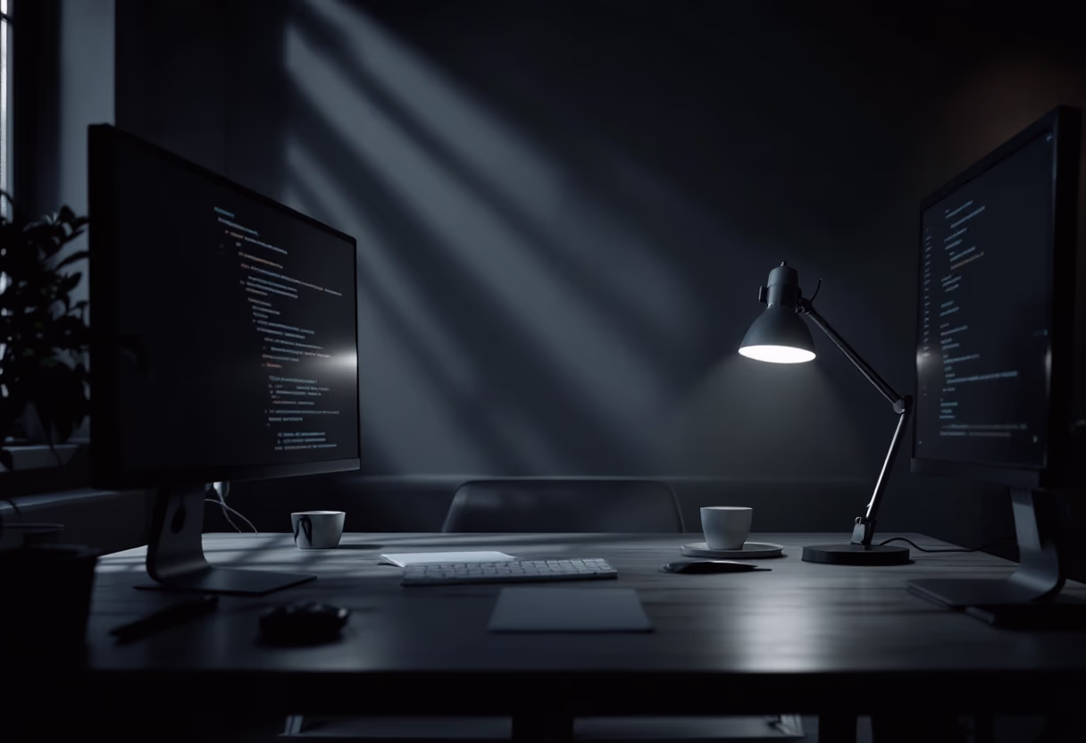 [background image] image of a busy tech company's office space (for an ai education tech company)