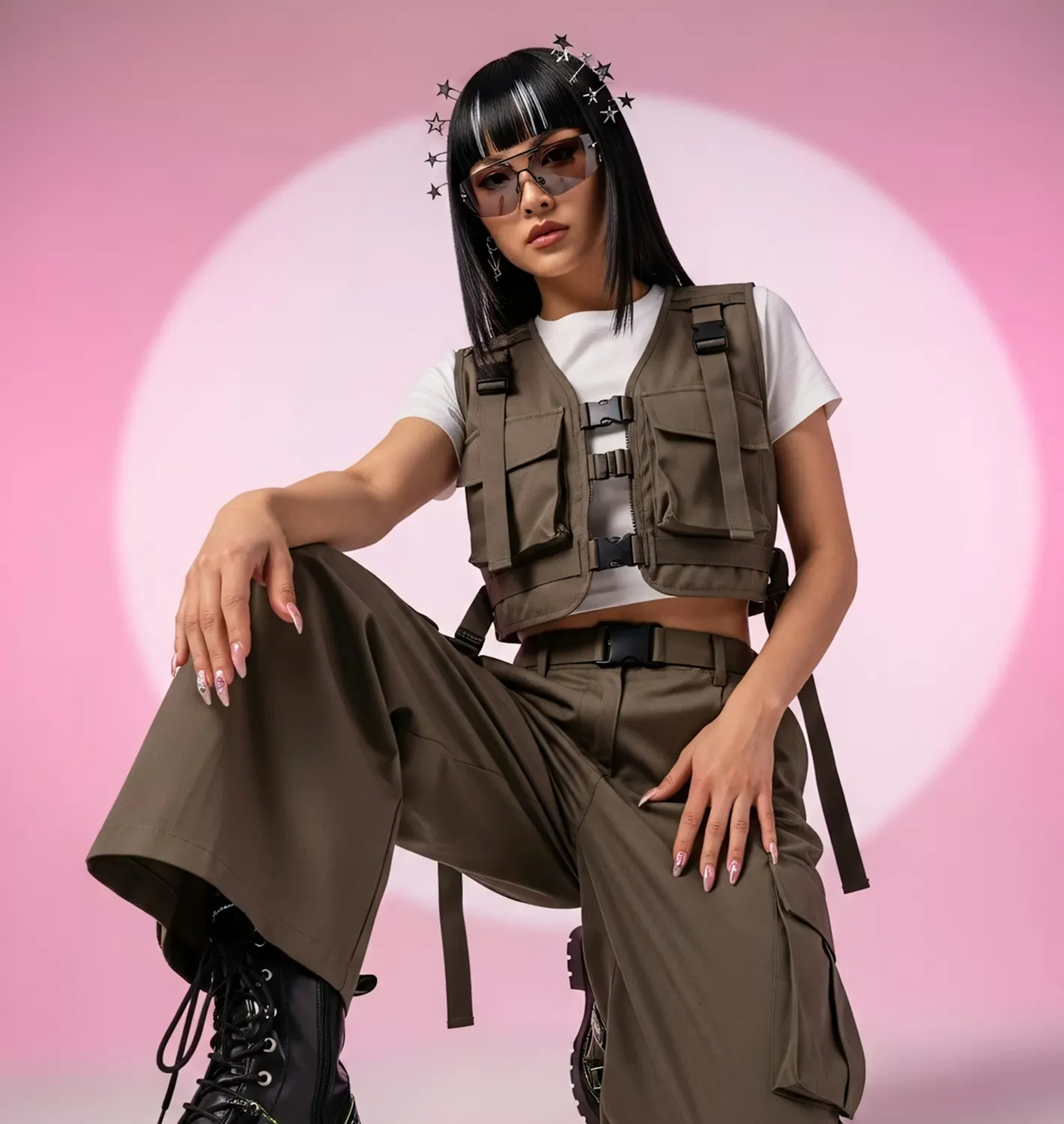 Blurred close-up of a person wearing protective goggles and a helmet.