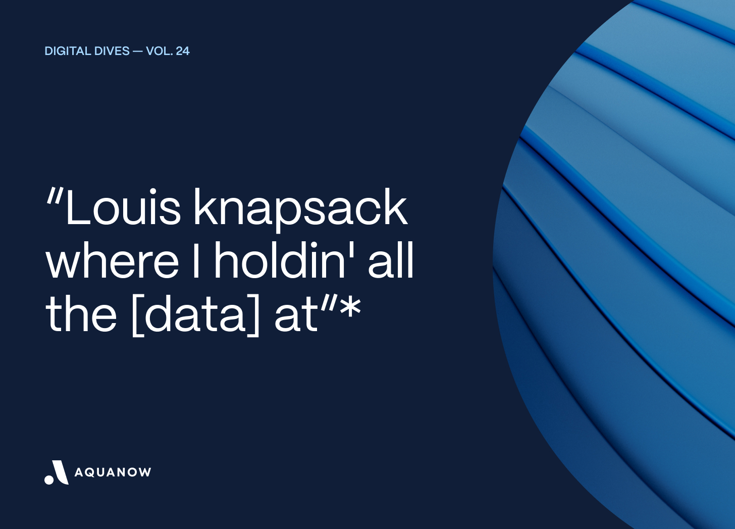 “Louis knapsack where I holdin' all the [data] at”* — Digital Dives Vol. 24