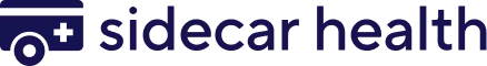 Sidecar Health logo with a cross symbol inside a circle followed by the company name.