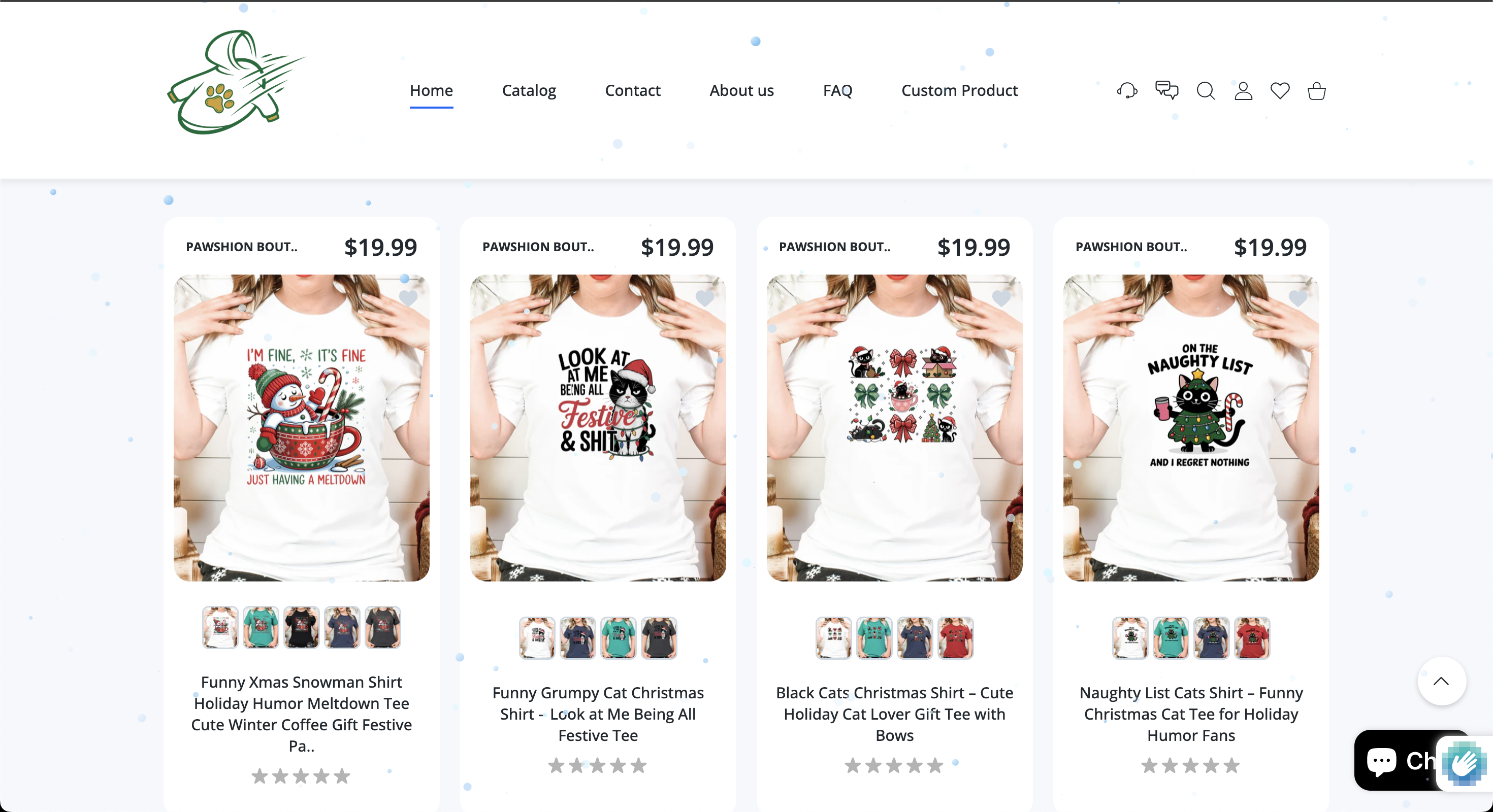 Pawshion Boutique collection layout