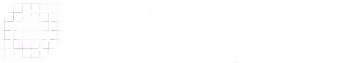 Infrastream logo with a stylized leaf and the word 'PIVOTAL Infrastream' in white text.