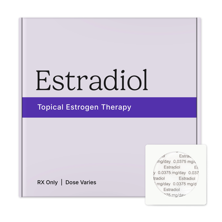 RoarMD Estradiol hormone replacement therapy (HRT) patch in branded packaging.