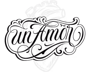 Detailed black line drawing of a human heart with stylized script text behind it.