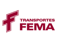 Transportes FEMA company logo with stylized letter F in red.
