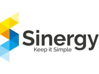 Synergy company logo with colorful geometric shapes and the tagline 'Keep it Simple'.