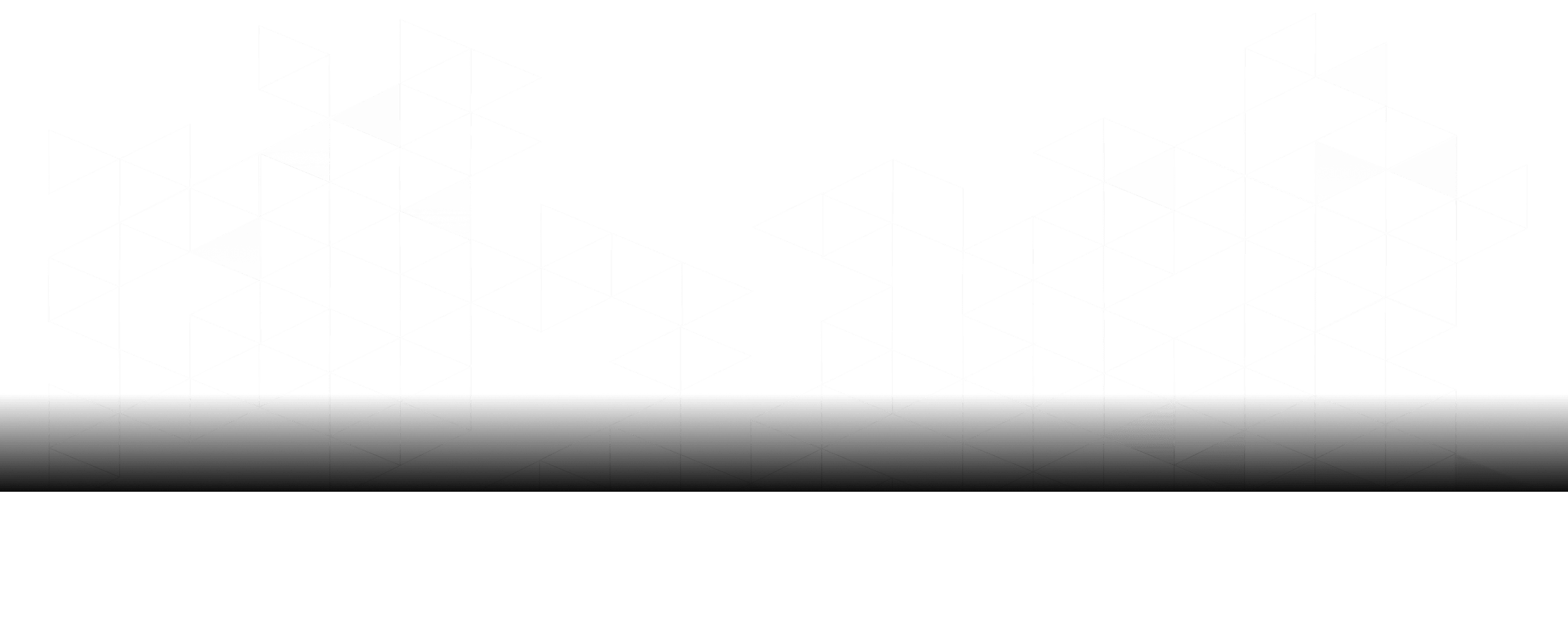 Abstract black background with white geometric wireframe cubes and triangles reflecting below.