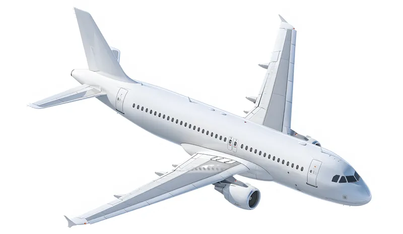 Plane on white background.