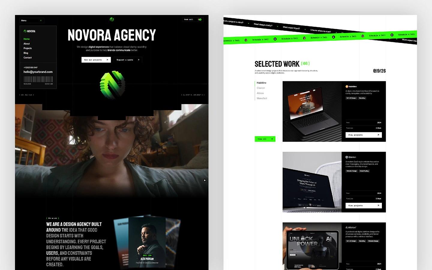 Novora Website Page Template for Webflow