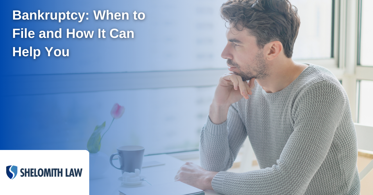 Individual contemplating bankruptcy, when to file and seeking help.