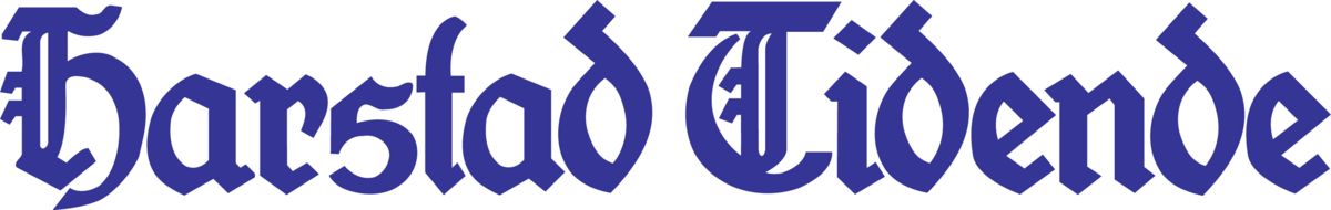Logo for Harstad Tidende newspaper in blue Gothic font.