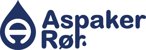 Aspaker Rør bedriftslogo med dråpe- og bokstavsymbol.