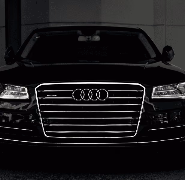 Front of Audi vehicle.