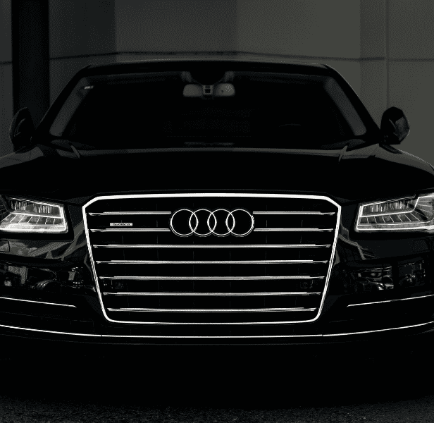 Front of Audi vehicle.