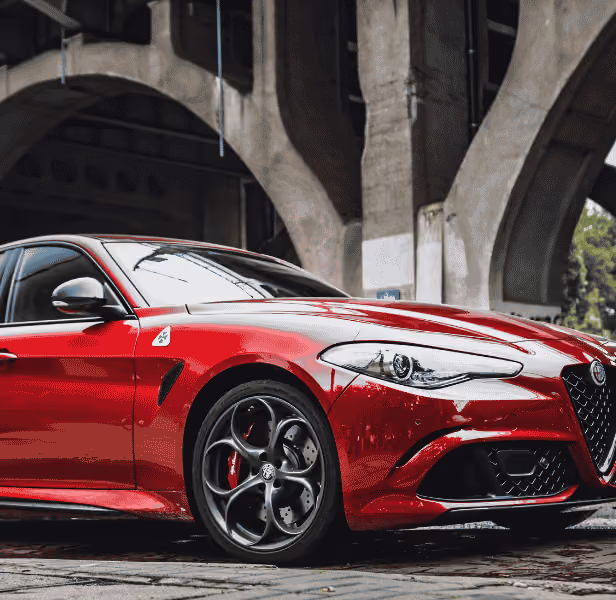 Front of Alfa Romeo vehicle.