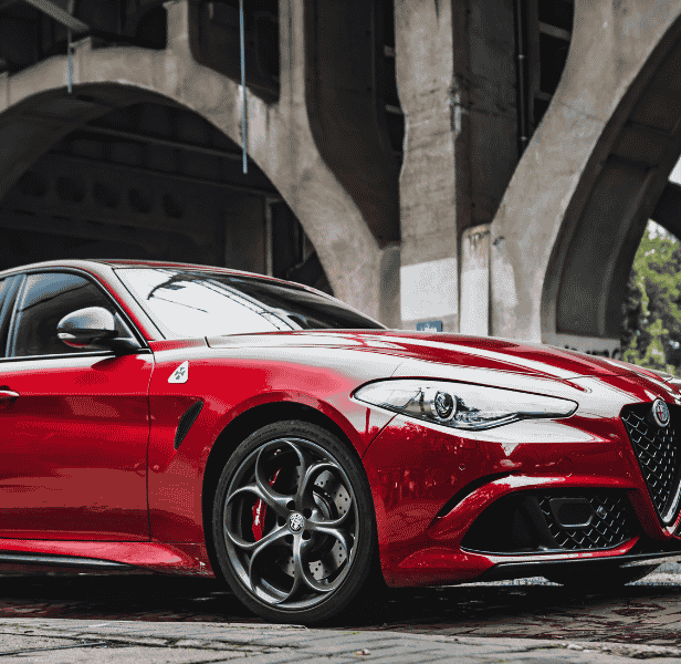 Front of Alfa Romeo vehicle.