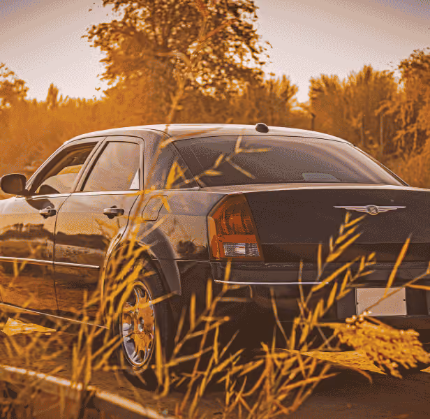 Front of Chrysler vehicle.