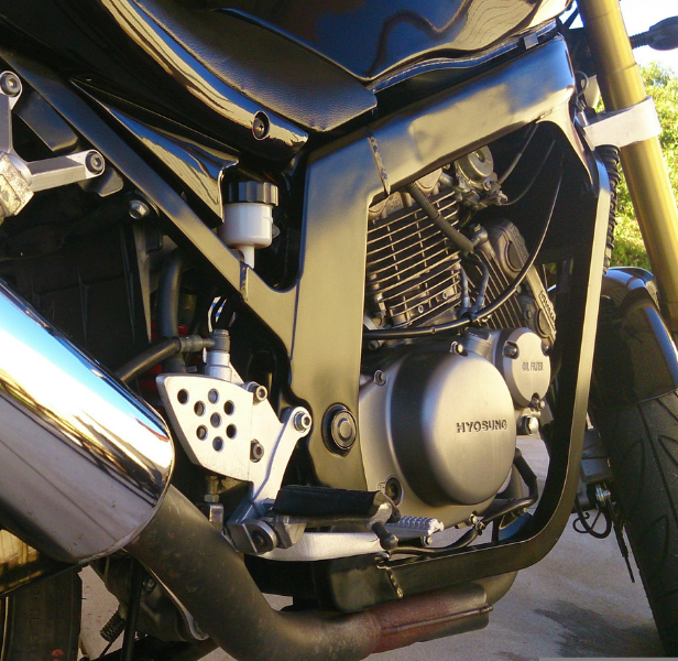 Front of Hyosung vehicle.