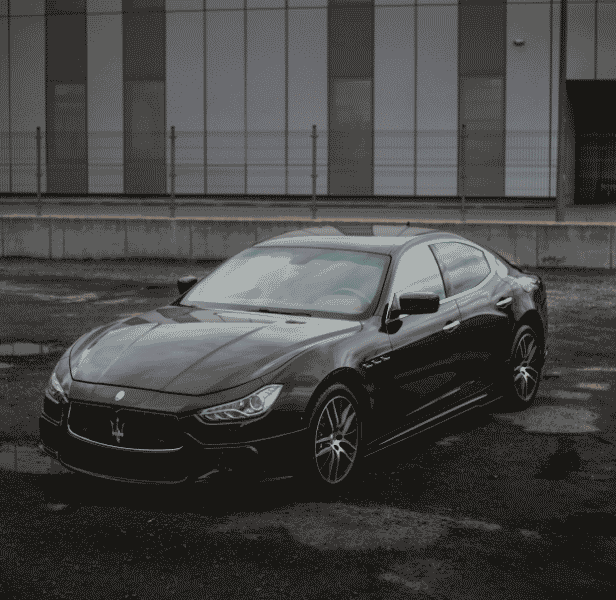 Front of Maserati vehicle.