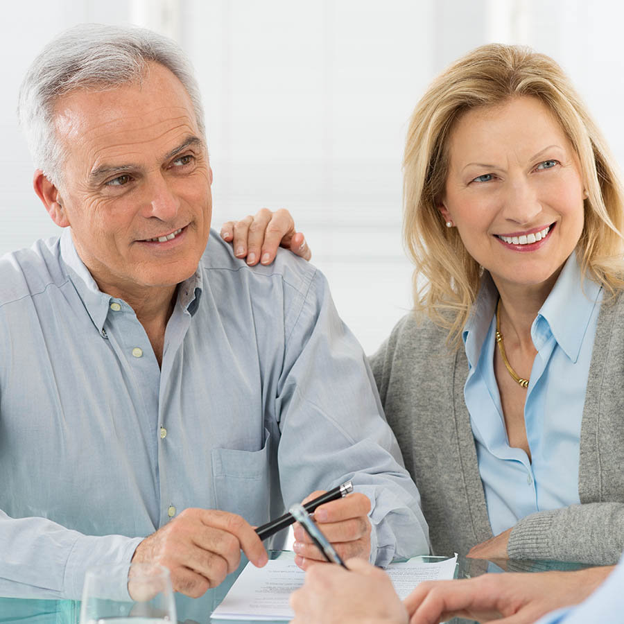 Senior Couple smiling.