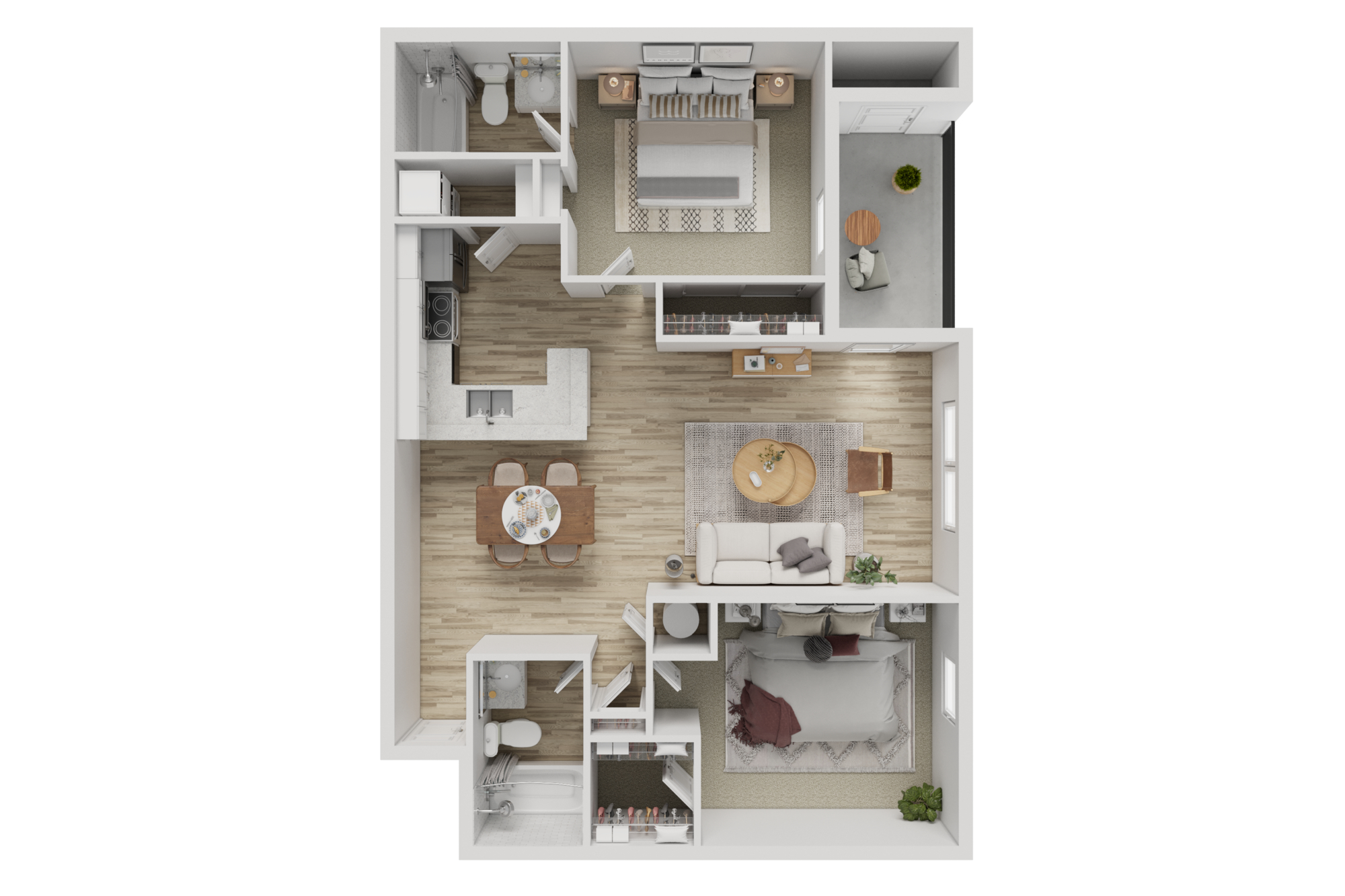 2BD, 2BTH B2 Floor plan layout