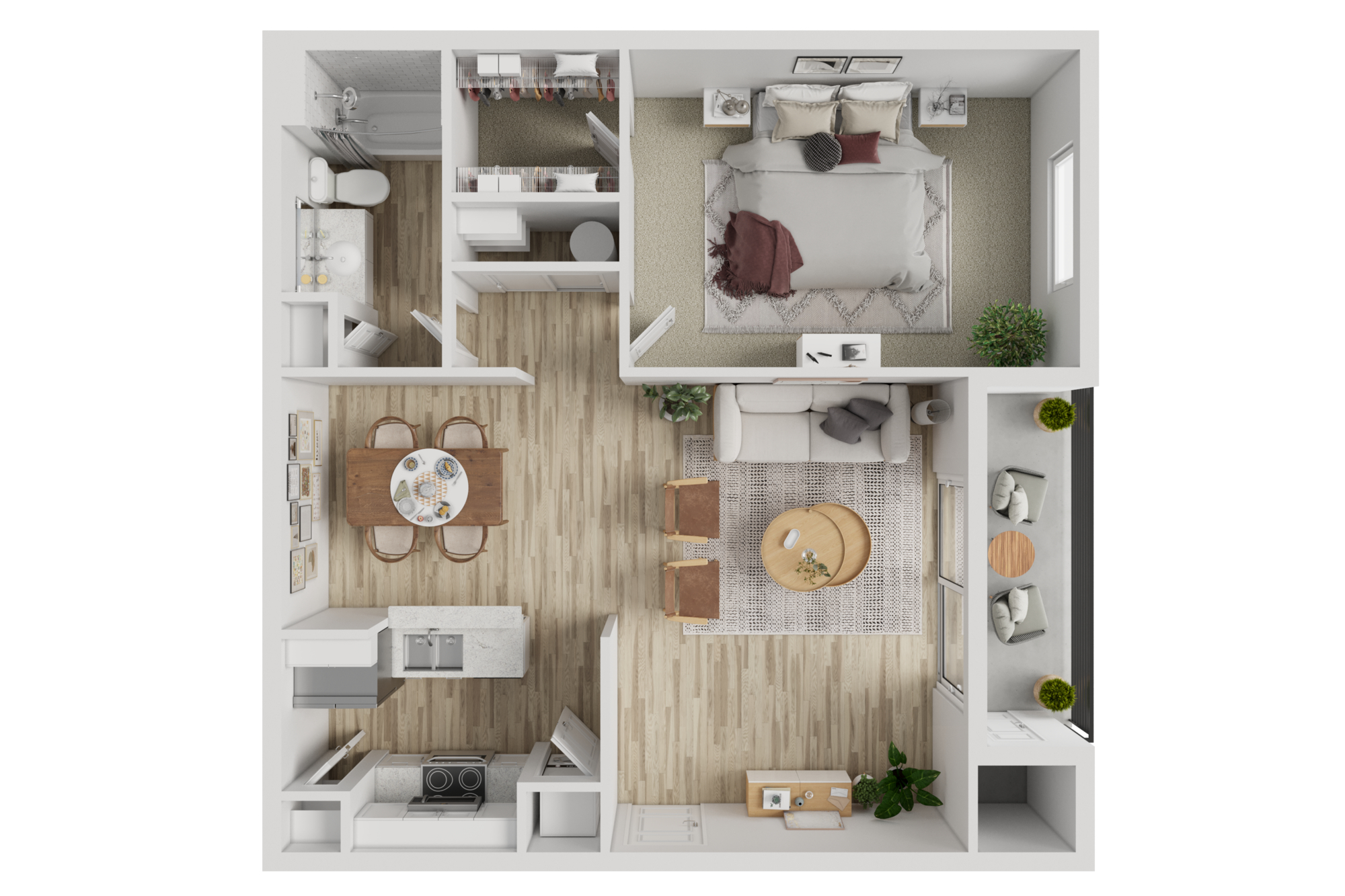 1BD, 1BTH A3 Floor plan layout
