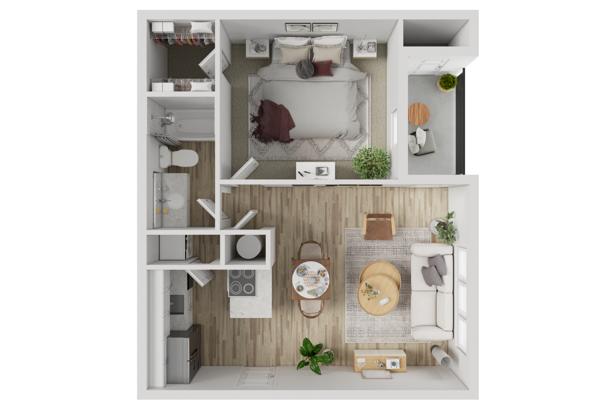 1BD, 1BTH A1 Floor plan layout
