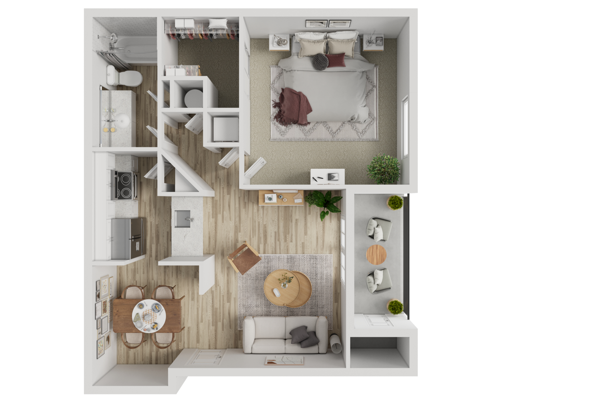 1BD, 1BTH A2 Floor plan layout