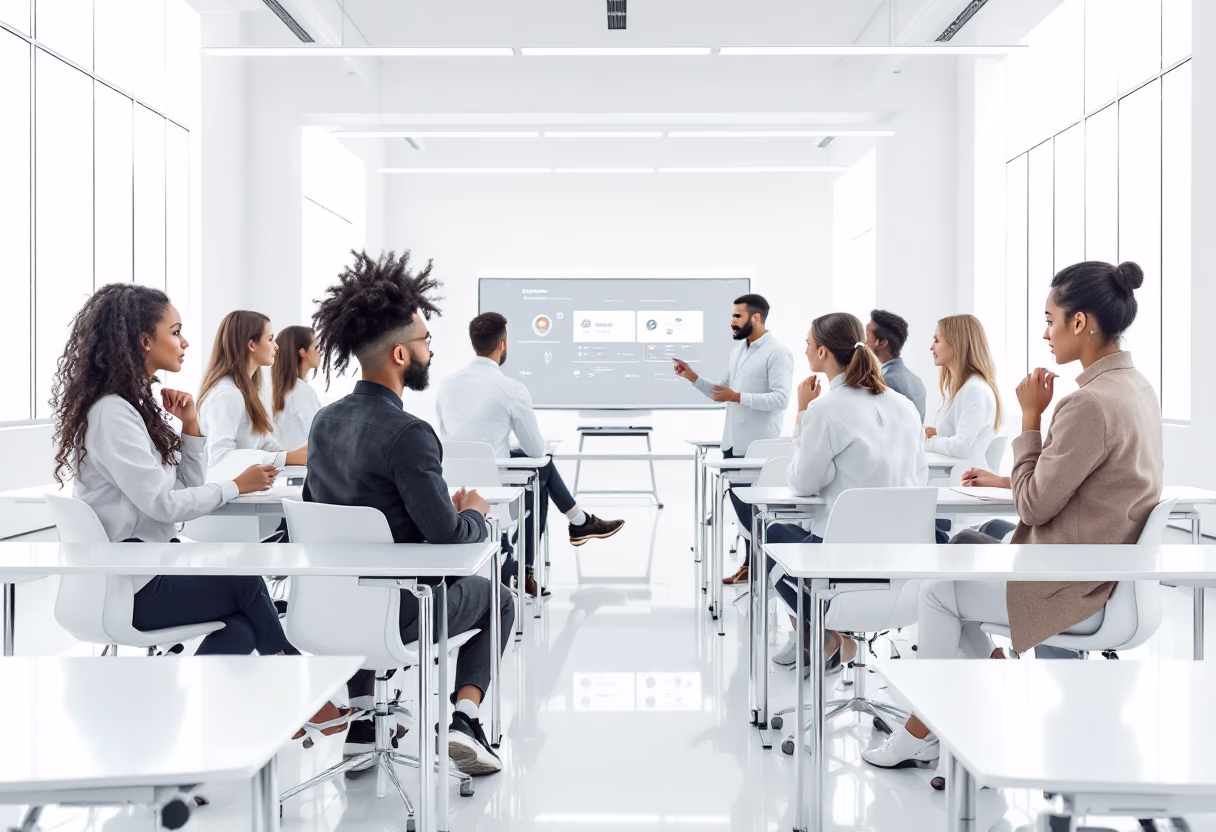 futuristic classroom setting