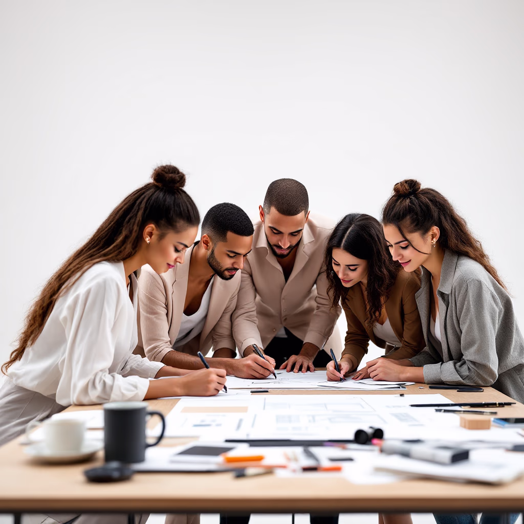 [team] image of teamwork in the studio (for a graphic design studio)