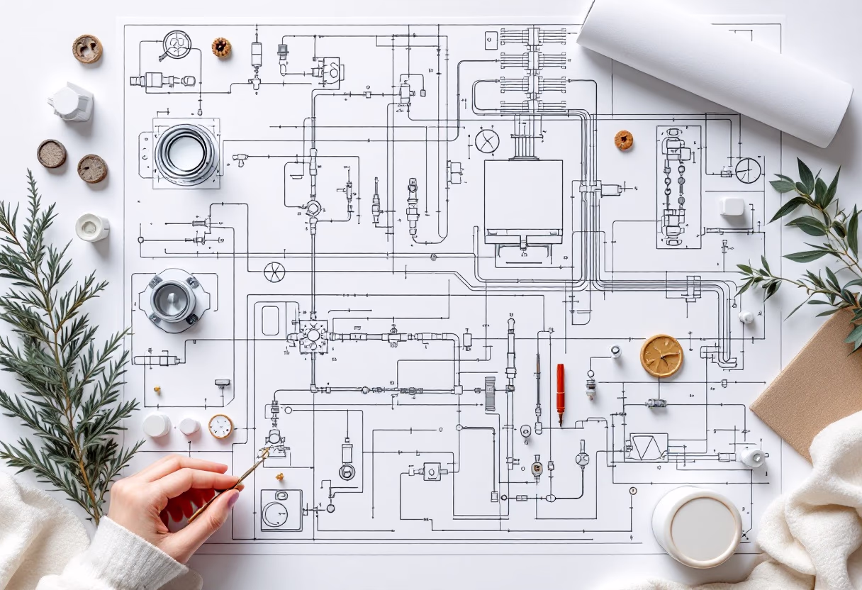 [background image] image of plumbing blueprints