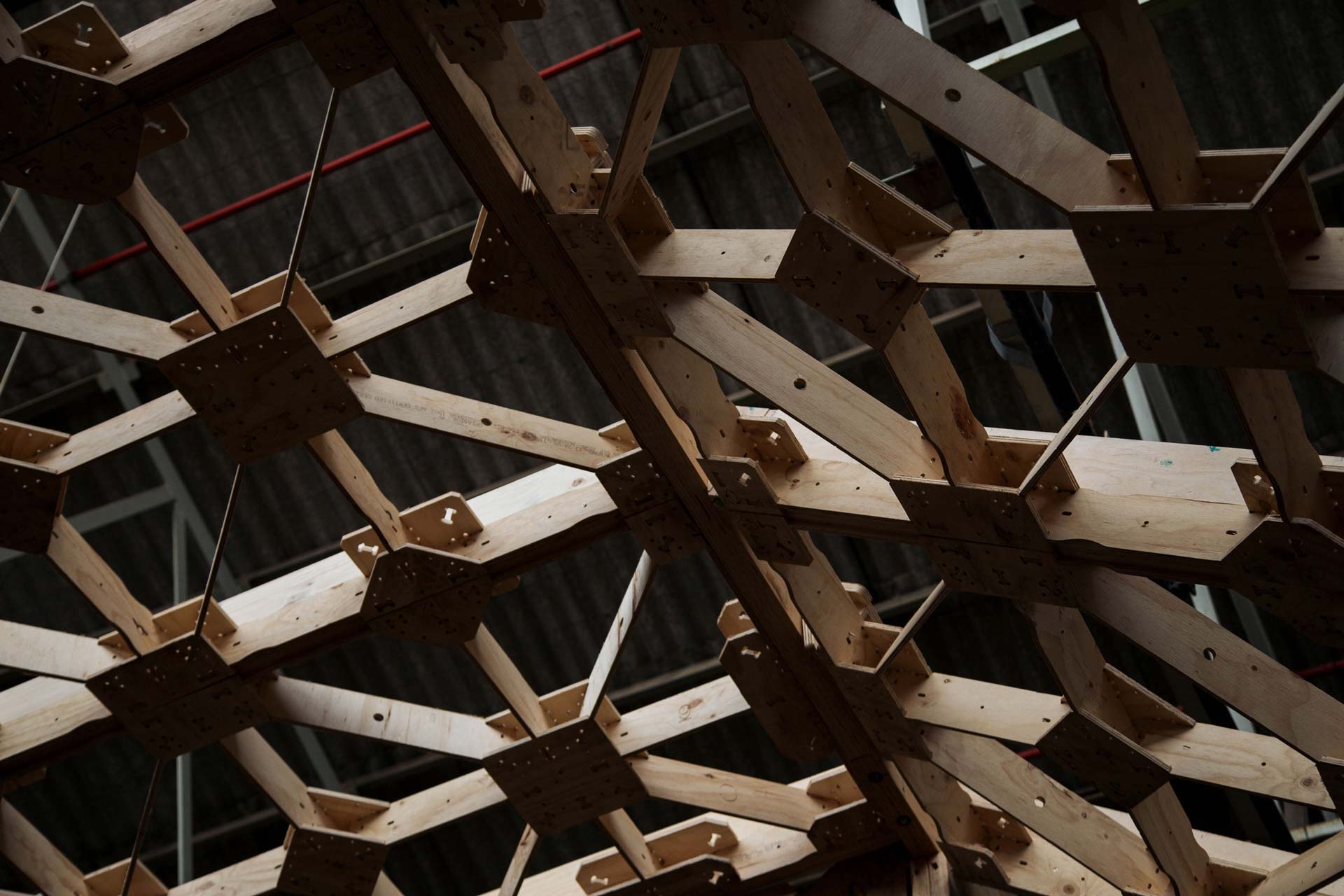 XFrame frames in a roof structure.