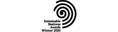 Sustainable Business Awards Winner 2020 Logo Lockup - Black & White Version