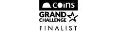 Coins Grand Challange Finalist Logo Lockup - Black & White Version