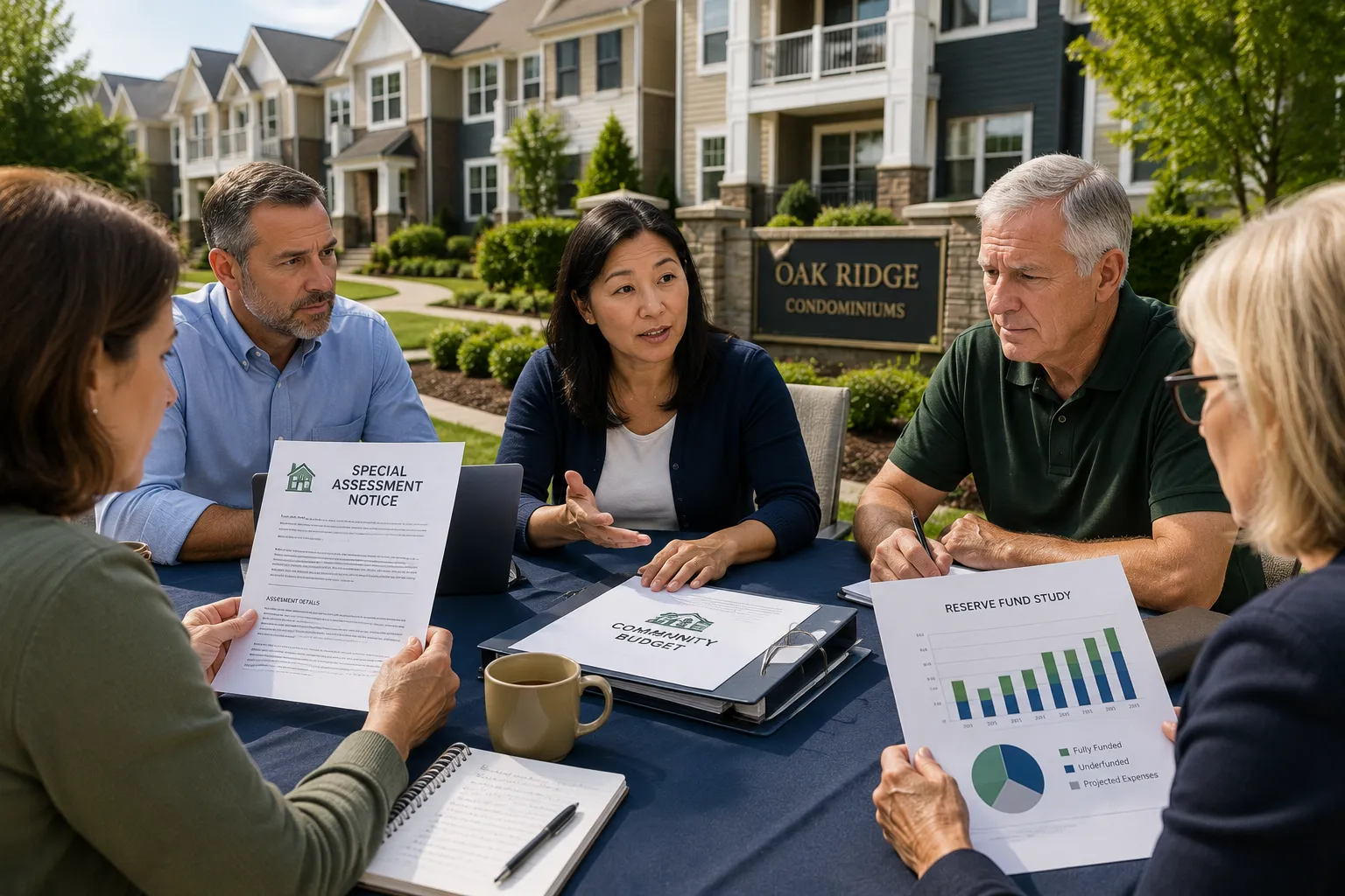 Person holding out hands comparing ManageCasa and Buildium logos, illustrating a property management software comparison.