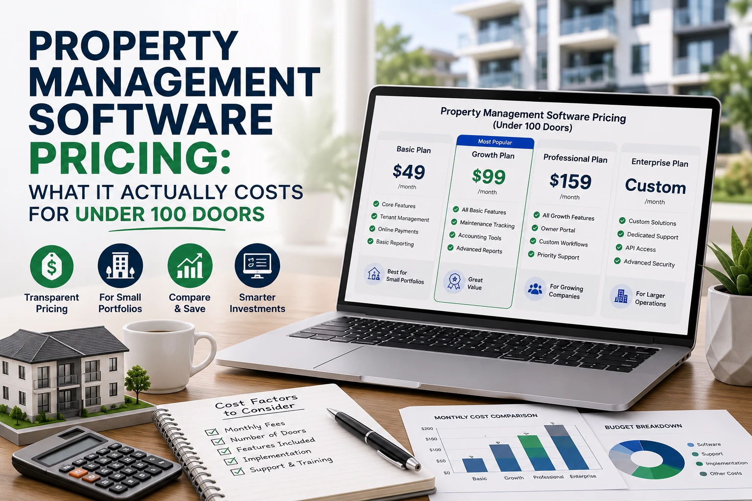 Person holding out hands comparing ManageCasa and Buildium logos, illustrating a property management software comparison.