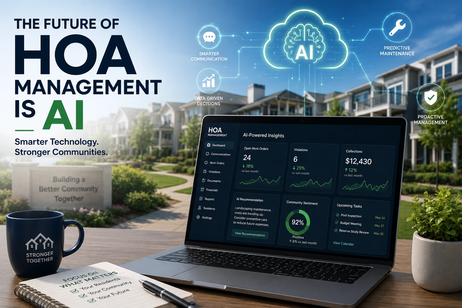 Person holding out hands comparing ManageCasa and Buildium logos, illustrating a property management software comparison.
