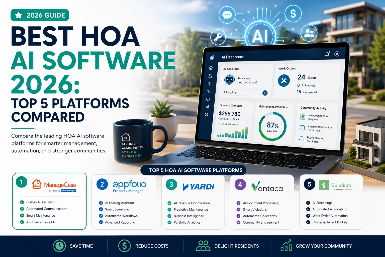 Best HOA AI software in 2026 comparison of five leading HOA management platforms and AI-powered features.