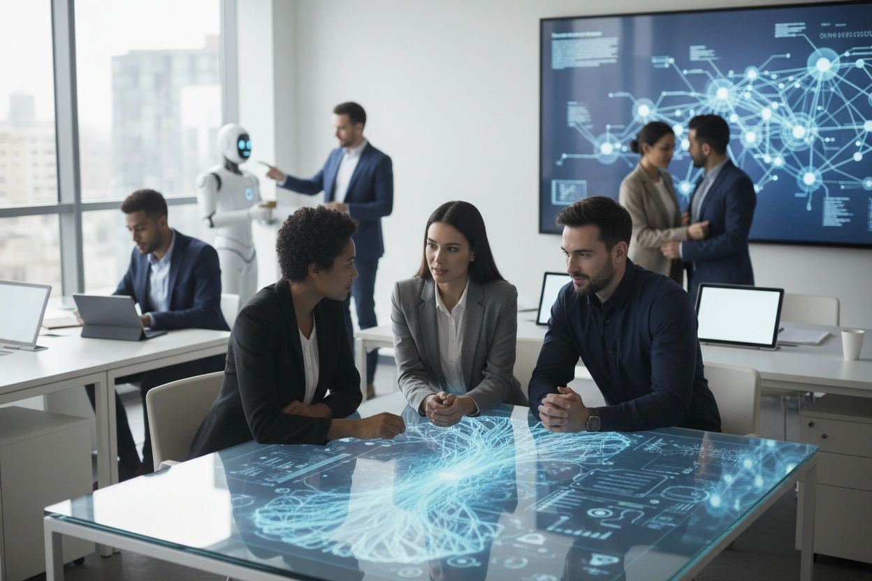 Professional image illustrating Common Misconceptions About AI in Business