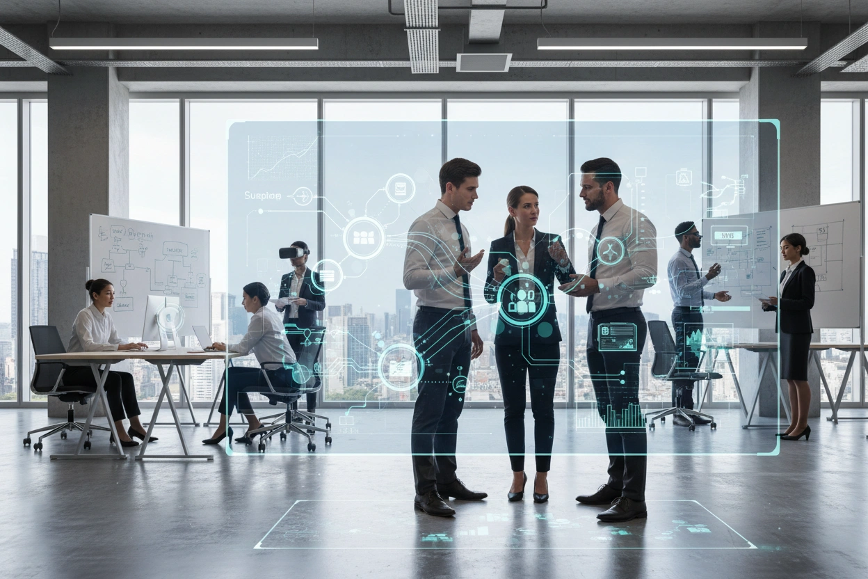 Professional image illustrating Key Strategies for Implementing AI Business Applications