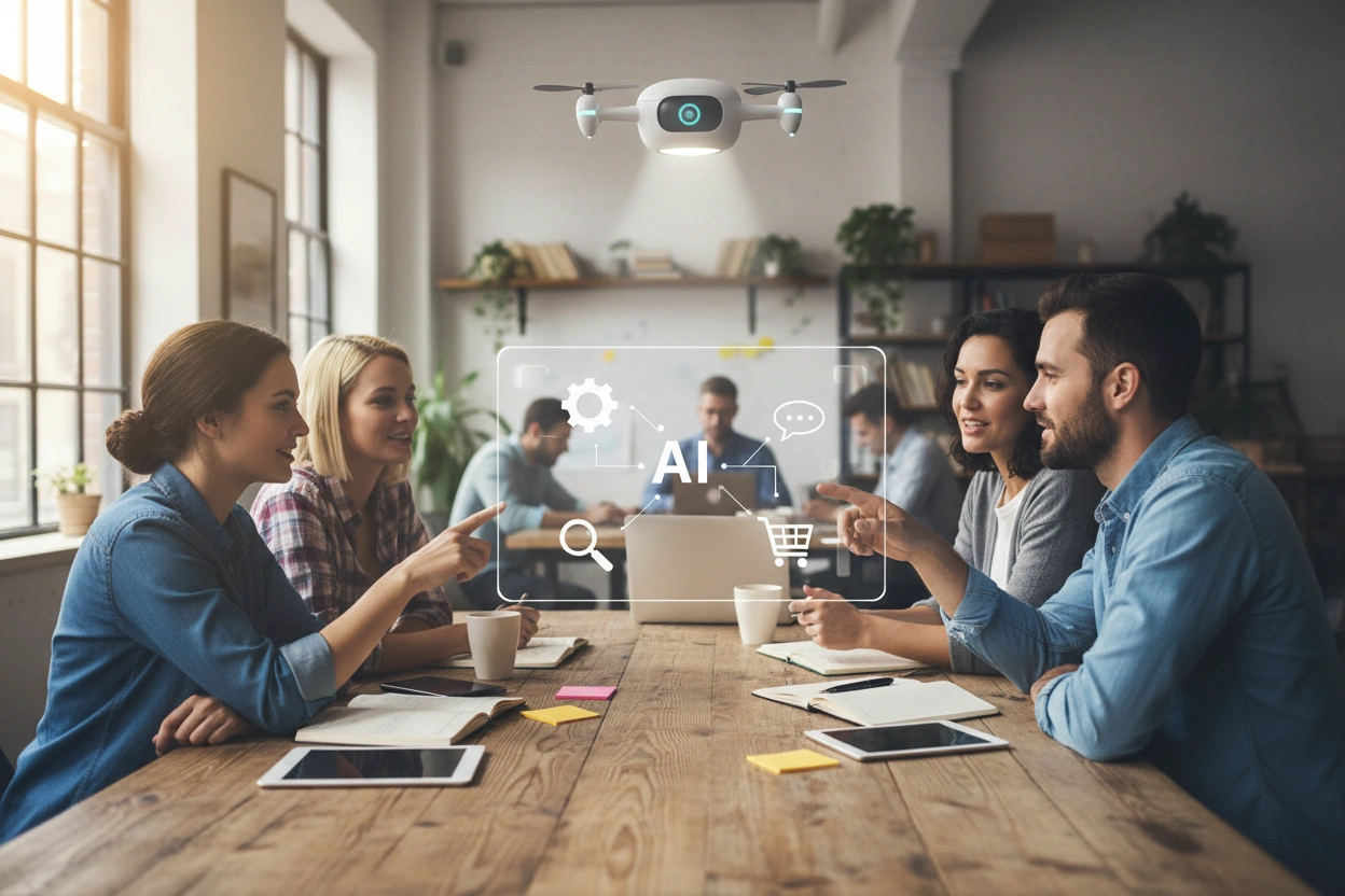 Professional image illustrating Common Misconceptions About AI in Small Businesses
