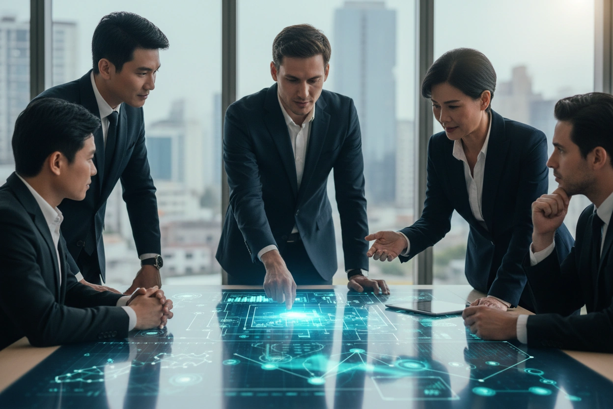 Professional image illustrating AI Implementation Strategies for Sales Teams