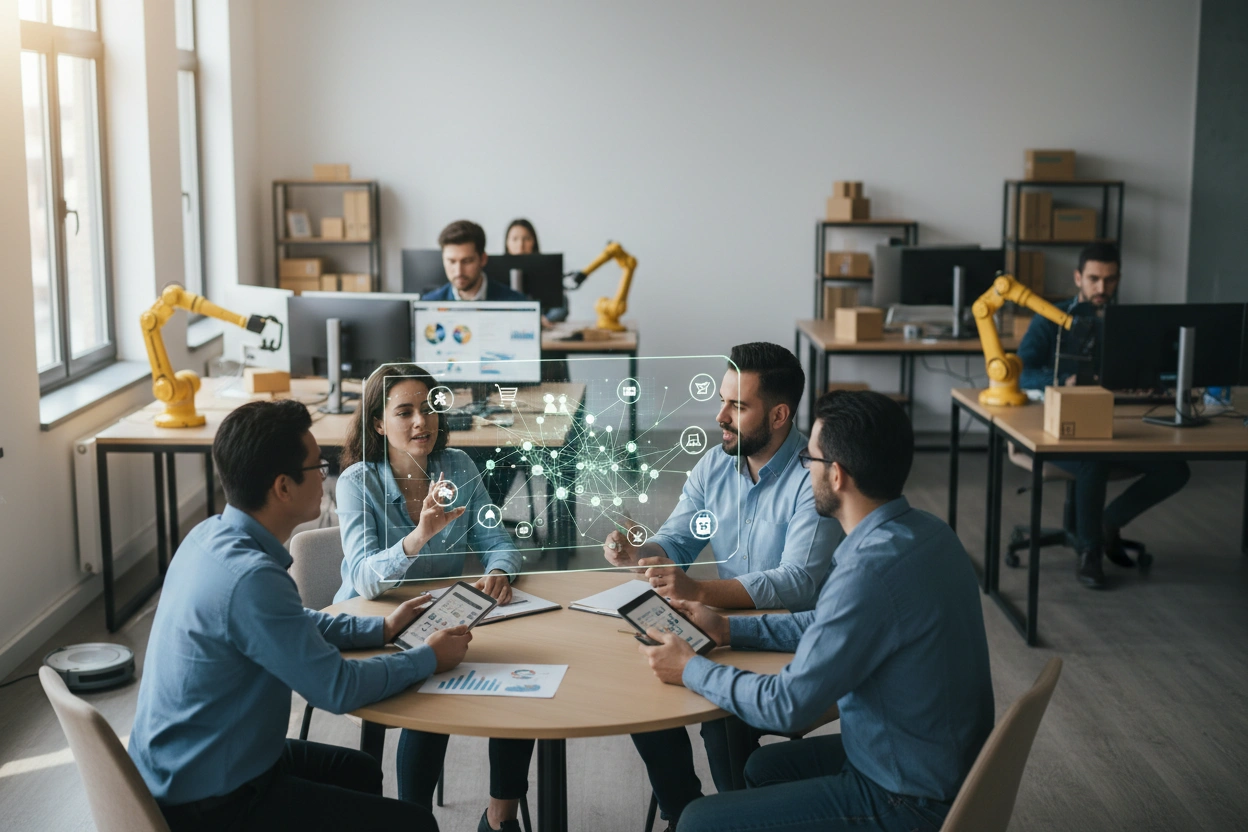 Professional image illustrating AI Implementation Strategies for SMBs