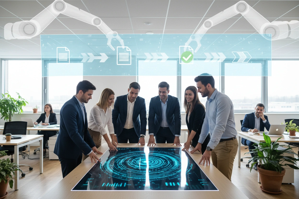 Professional image illustrating Benefits of AI Business Applications in Workflow Automation