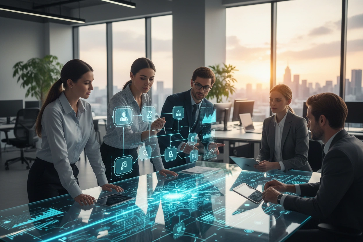 Professional image illustrating AI Implementation Strategies