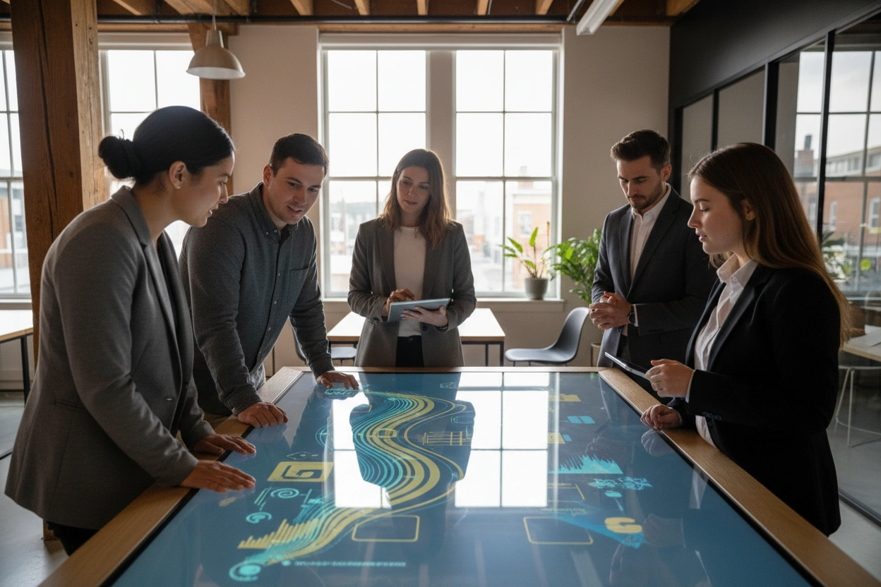 Professional image illustrating AI Implementation Strategies for SMBs