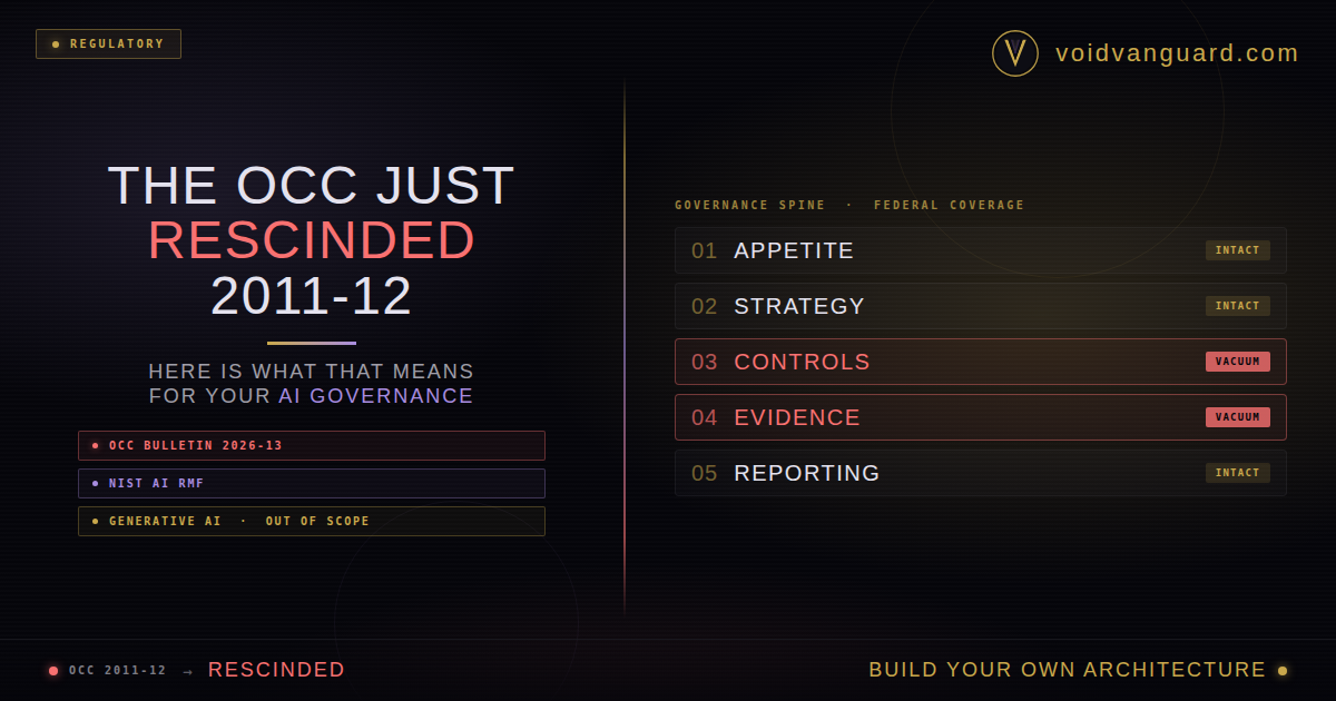 occ rescinded 2011-12. Here's what it means for your AI governance