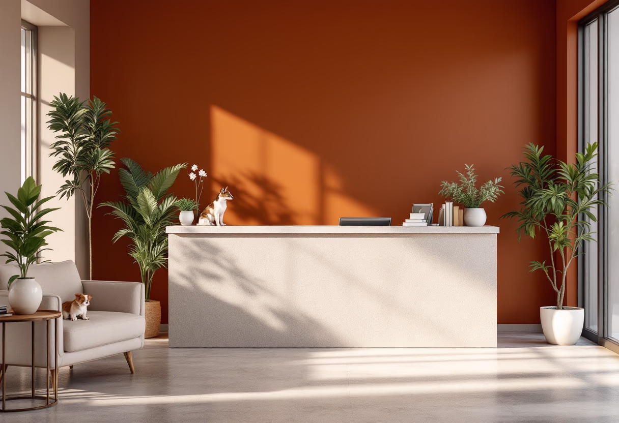 image of the clinic reception area (for a veterinary clinic)