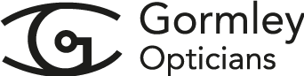 Gormley Opticians logo with stylized eye design incorporating the letter G.