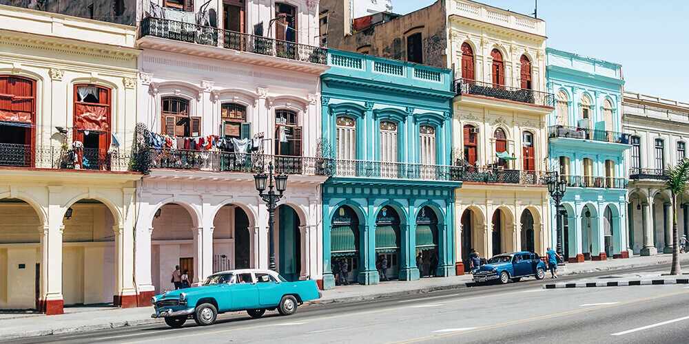 Colourful buildings in Cuba